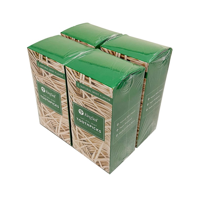 KingSeal 4,000 Count | KingSeal Individually Paper Wrapped MINT Flavored Birch Toothpicks, Eco-Friendly and Compostable, 2.5", Bulk Pack - 4 Boxes x 1000 - Image 3
